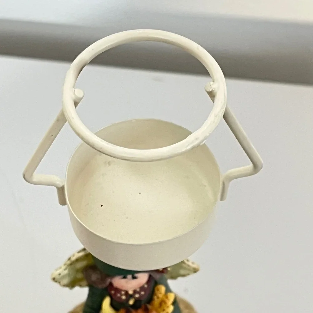 Yankee Candle Tealight Holder  Green November Angel Lamp Crazy Mountain